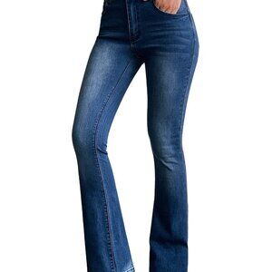 roswear Womens Mid Waist Bell Bottom